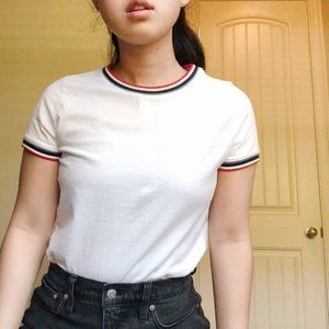 Sporty Americana White Tee | Small